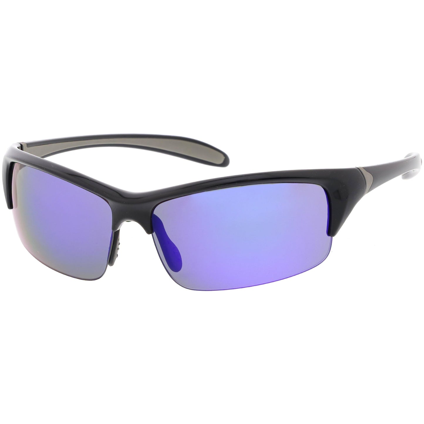 Semi Rimless Performance Sports TR-90 Mirrored Lens Sunglasses C808