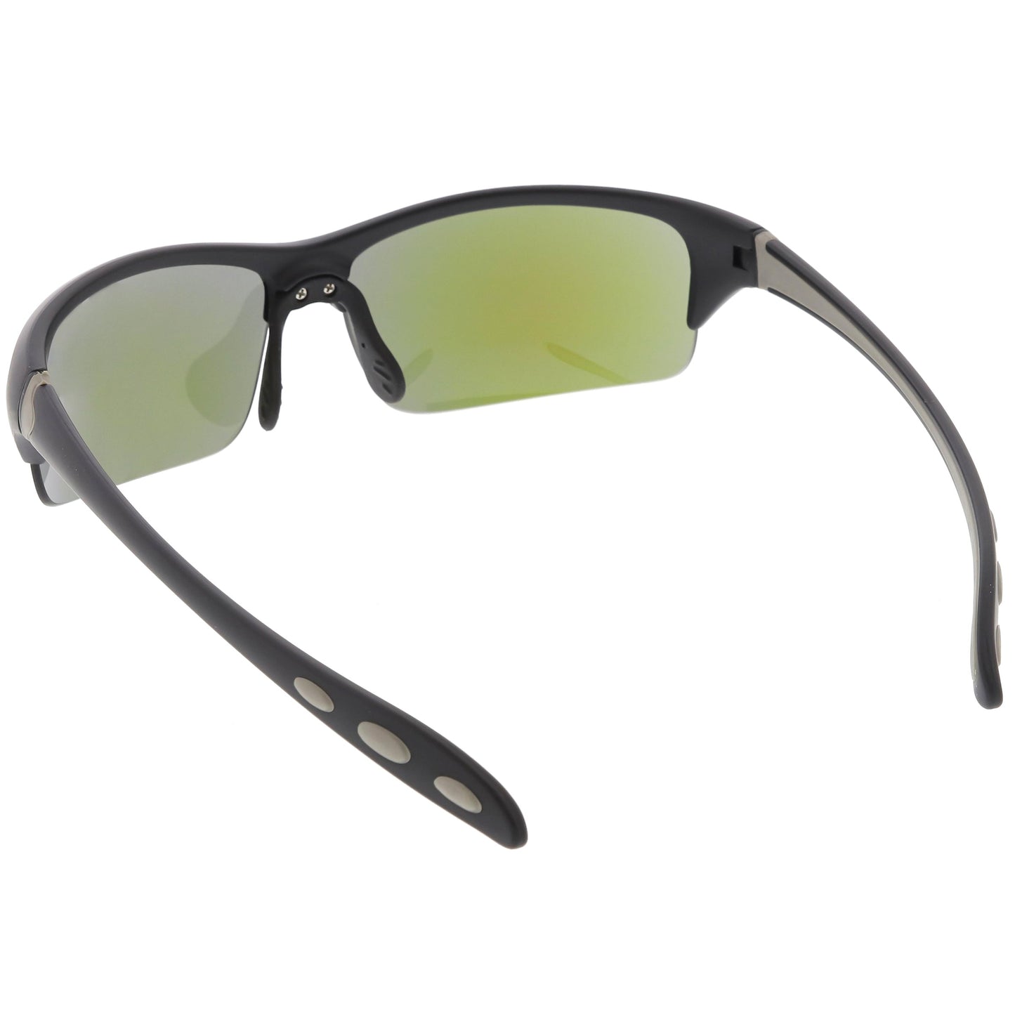 Semi Rimless Performance Sports TR-90 Mirrored Lens Sunglasses C808