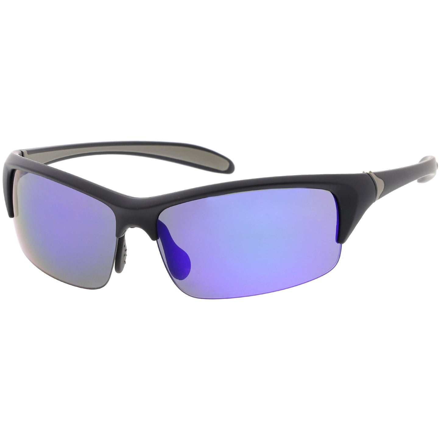 Semi Rimless Performance Sports TR-90 Mirrored Lens Sunglasses C808