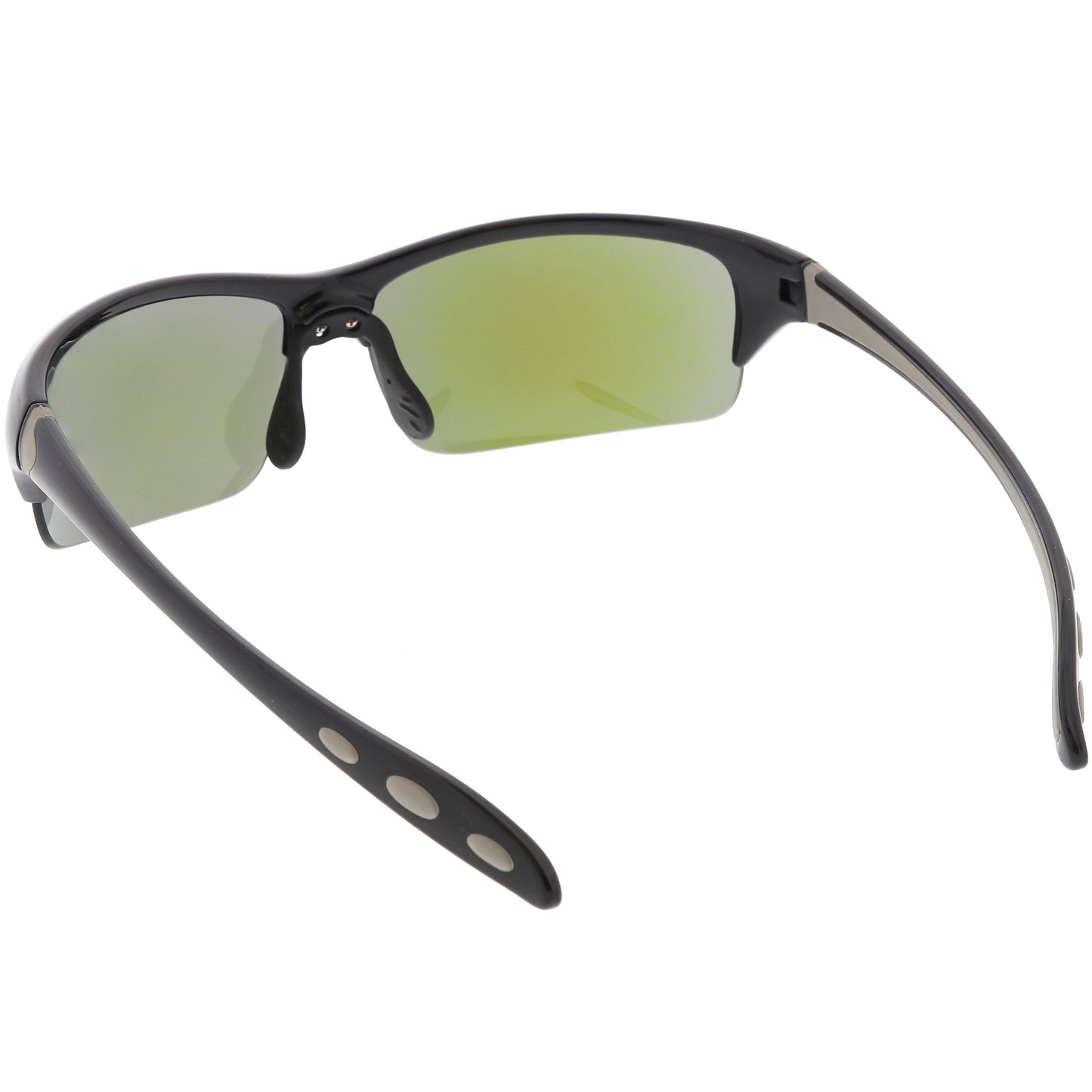 Semi Rimless Performance Sports TR-90 Mirrored Lens Sunglasses C808