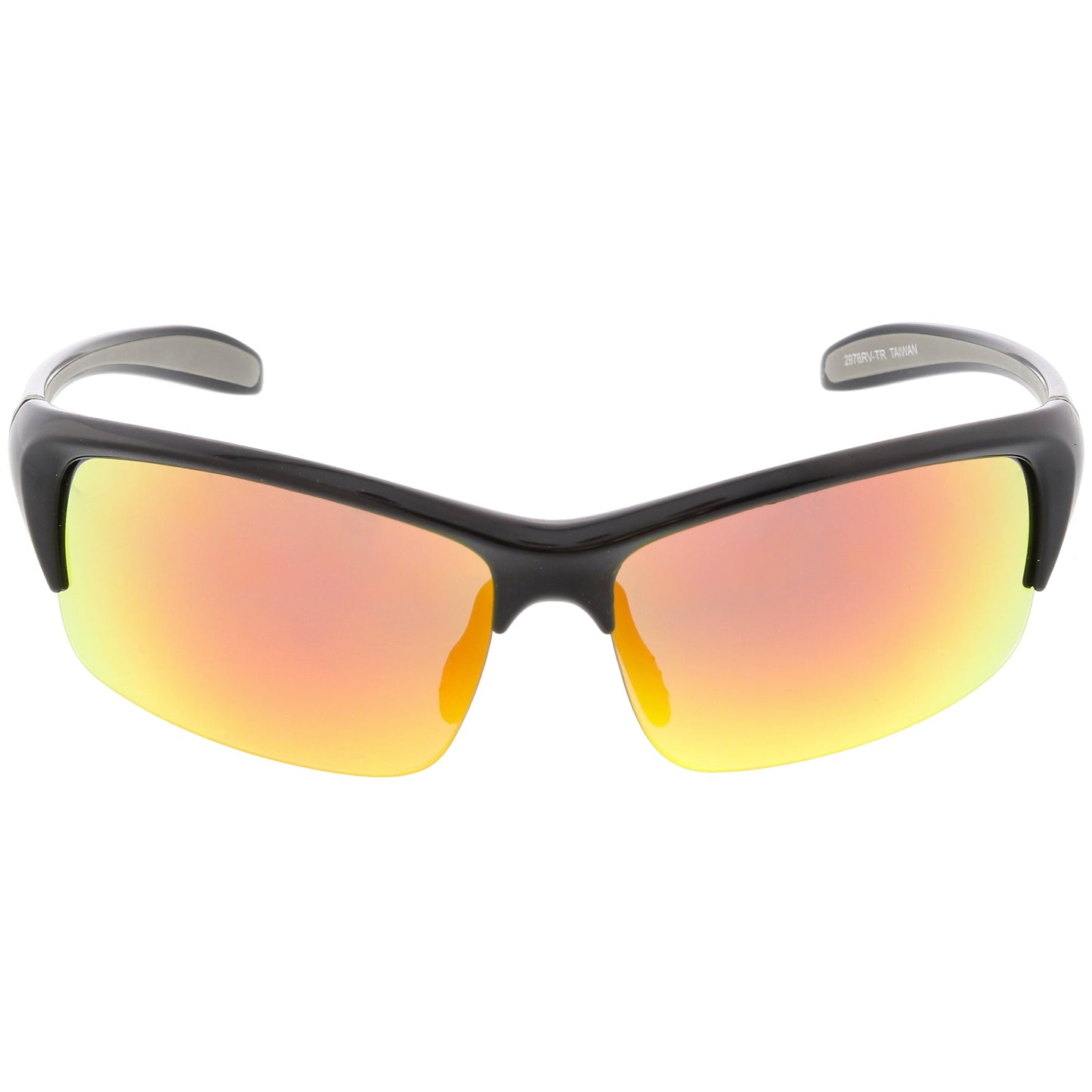 Semi Rimless Performance Sports TR-90 Mirrored Lens Sunglasses C808