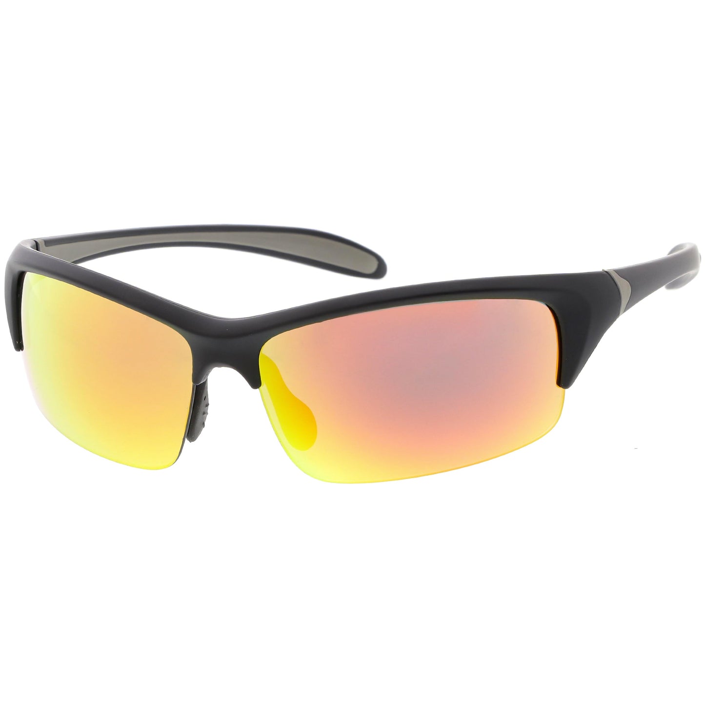 Semi Rimless Performance Sports TR-90 Mirrored Lens Sunglasses C808