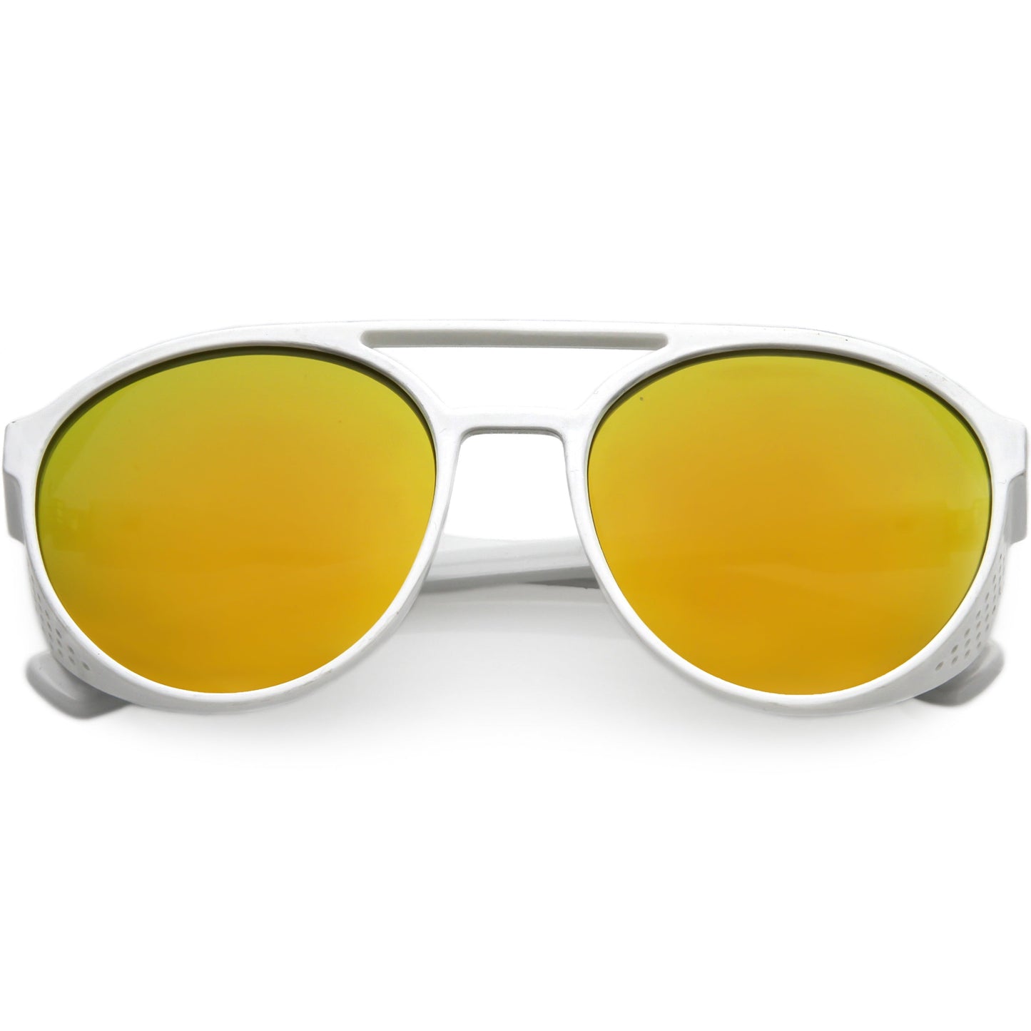 Retro Steampunk Side Vented Mirrored Lens Goggle Sunglasses C955