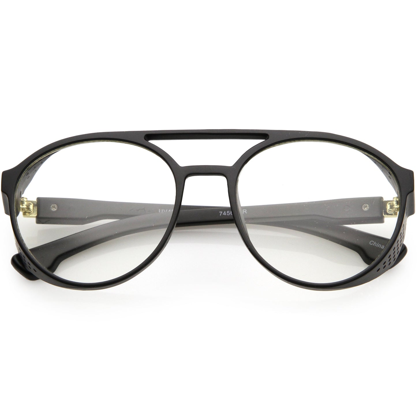 Retro Steampunk Disco Biker Clear Lens Vented Glasses C956