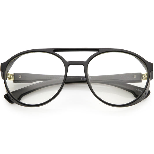 Retro Steampunk Disco Biker Clear Lens Vented Glasses C956