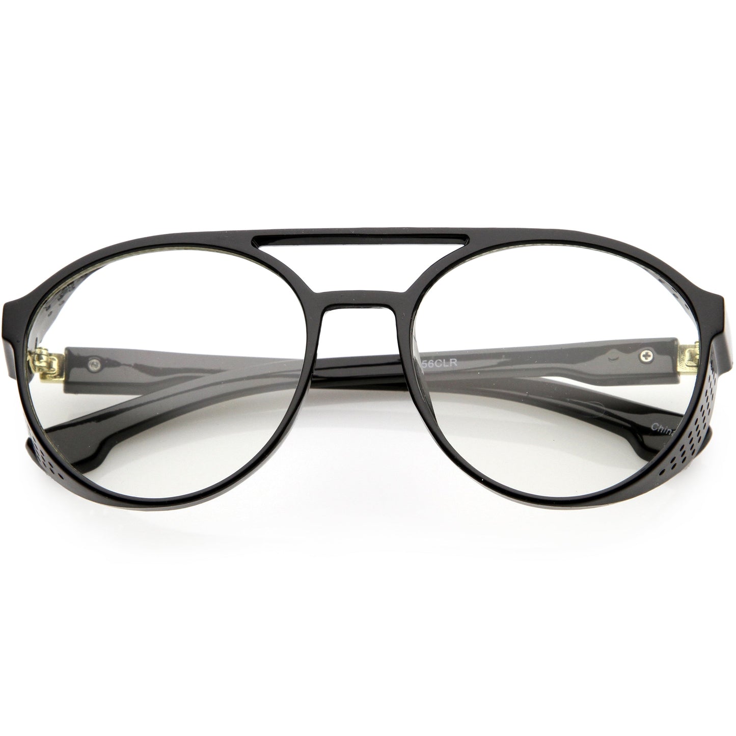 Retro Steampunk Disco Biker Clear Lens Vented Glasses C956