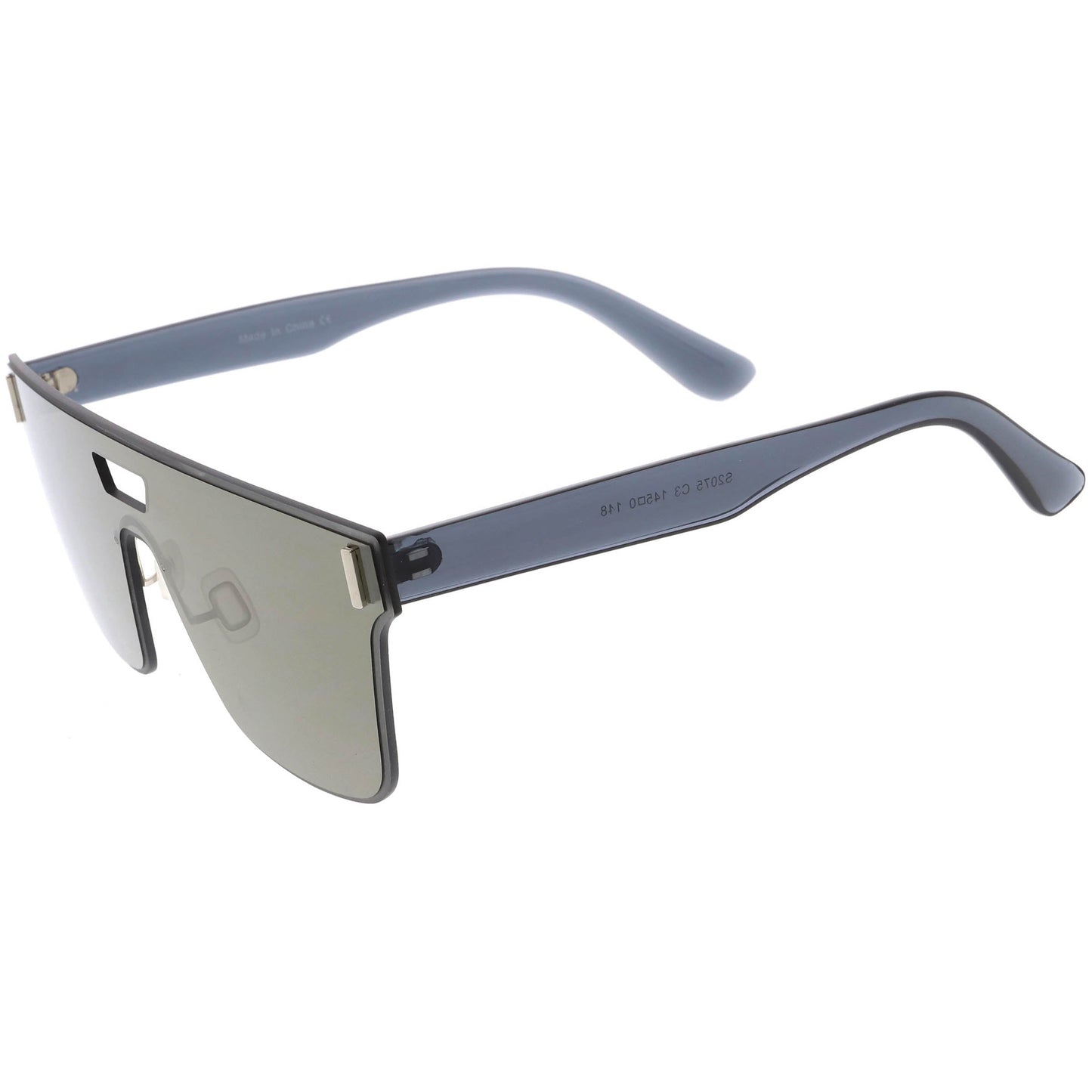 Modern Sports Fashion Rimless Flat Lens Shield Sunglasses C970