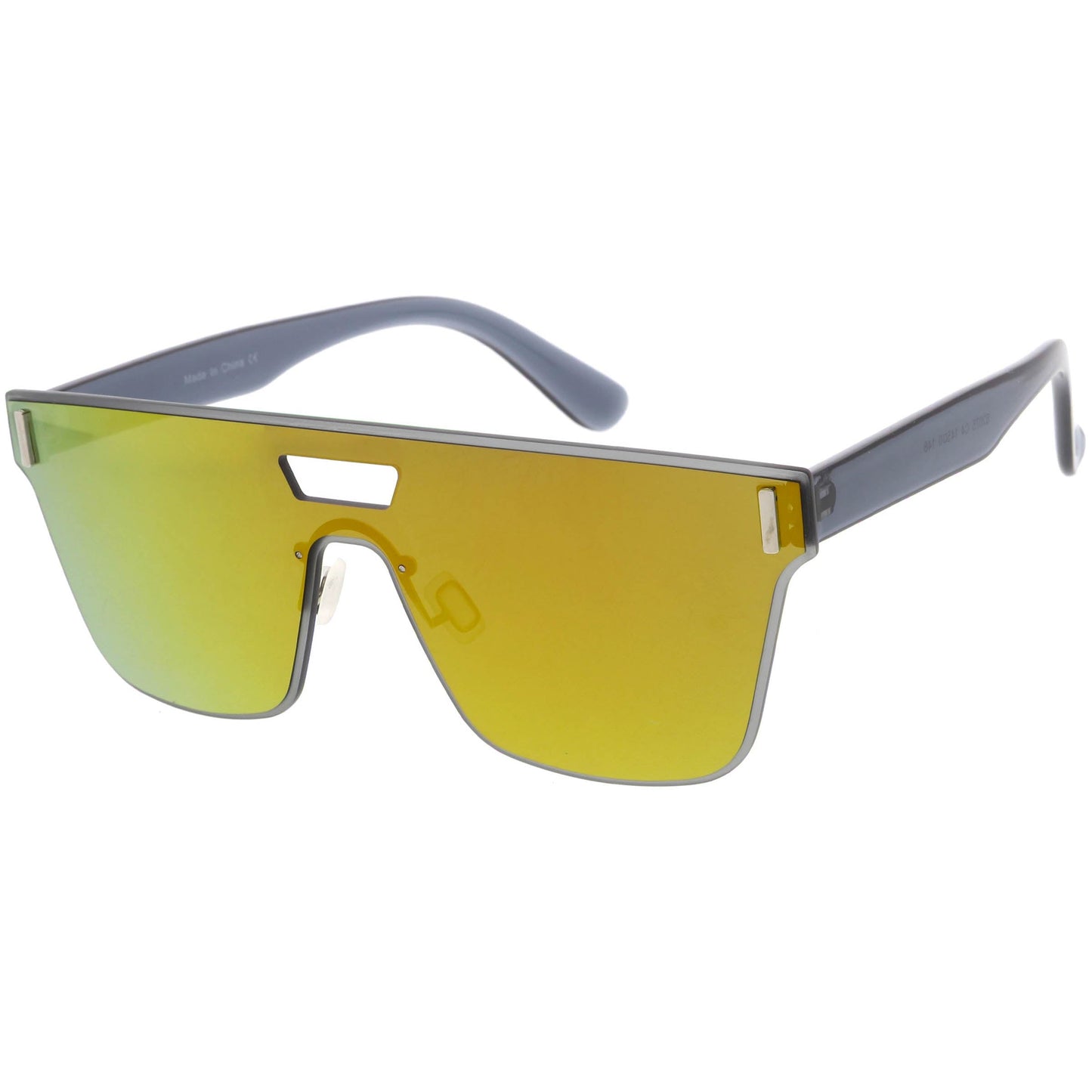 Modern Sports Fashion Rimless Flat Lens Shield Sunglasses C970