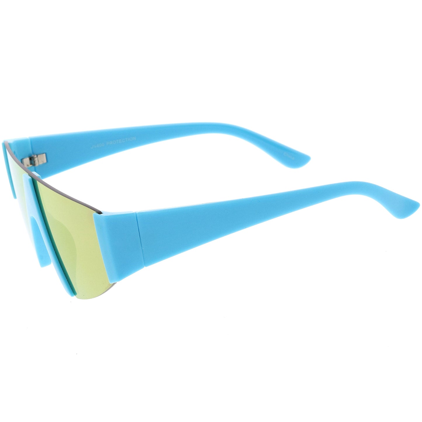 Modern Flat Top Blade Cut Color Mirrored Lens Shield Sunglasses C986