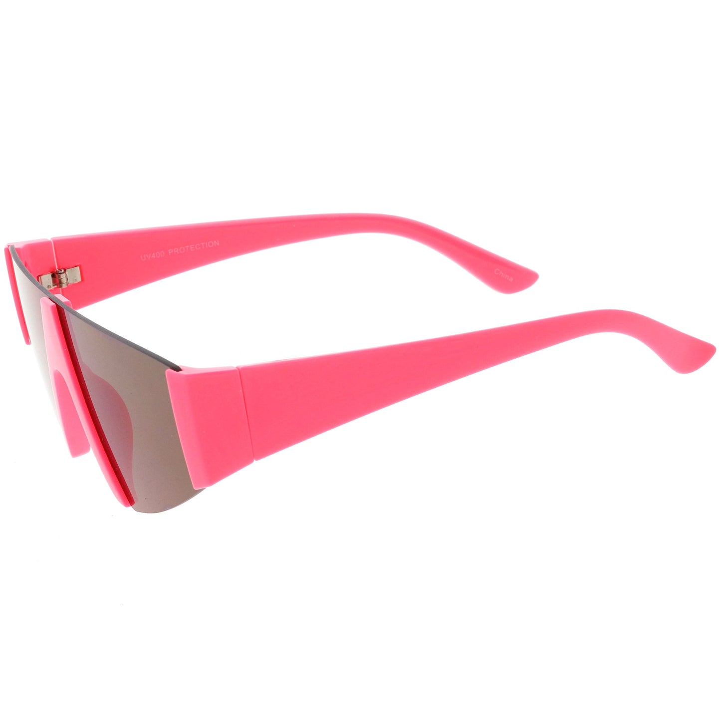 Modern Flat Top Blade Cut Color Mirrored Lens Shield Sunglasses C986