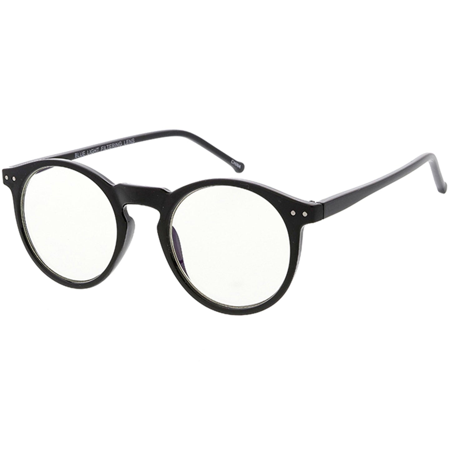 Retro P3 Shaped Clear Lens Blue Light Blocking Glasses D158