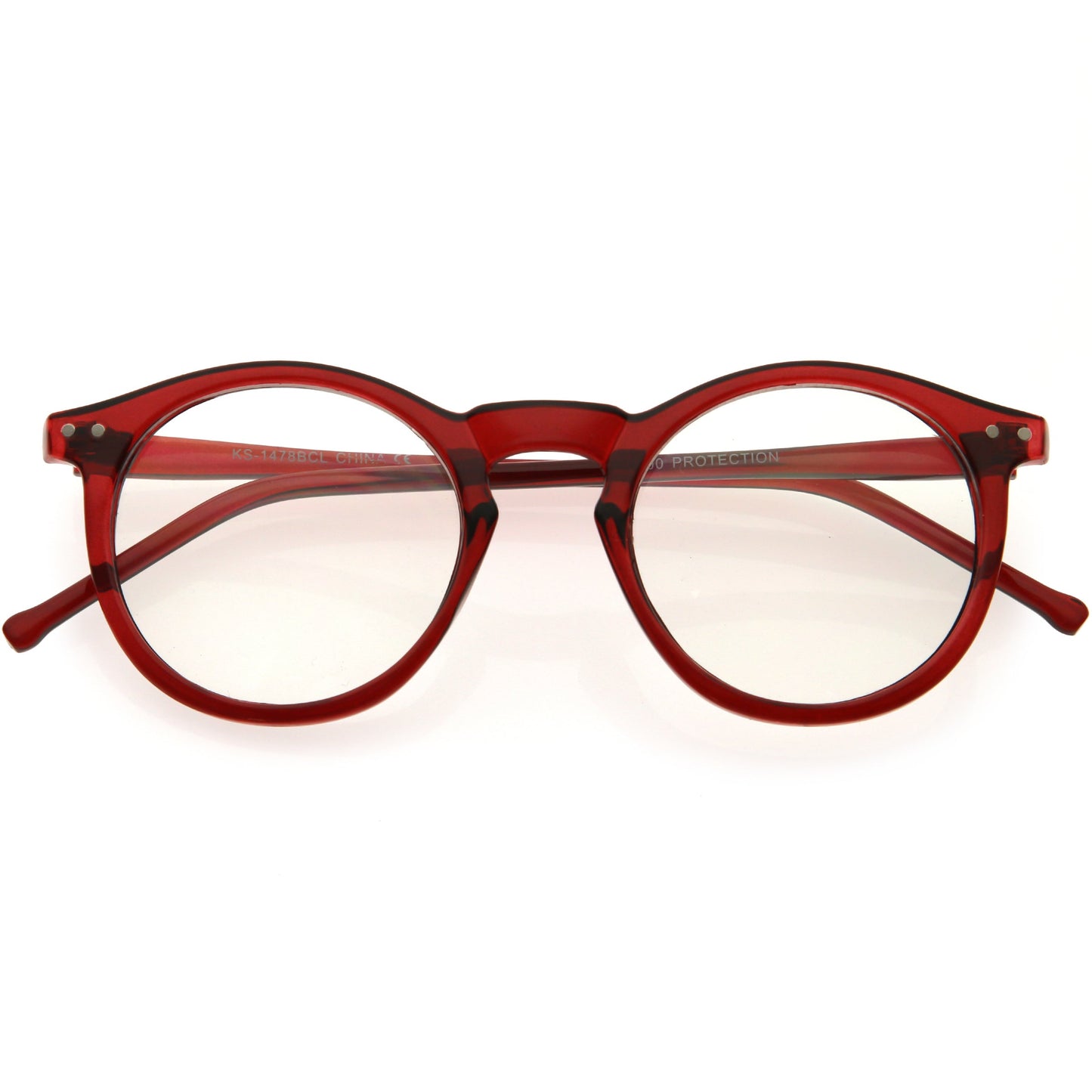 Retro P3 Shaped Blue Light Blocking Clear Round Glasses D280