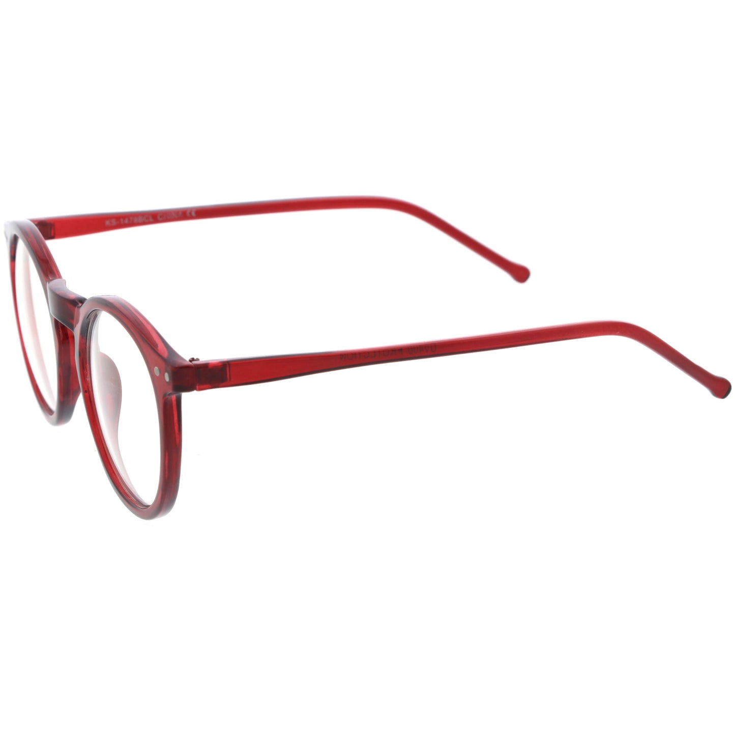 Retro P3 Shaped Blue Light Blocking Clear Round Glasses D280