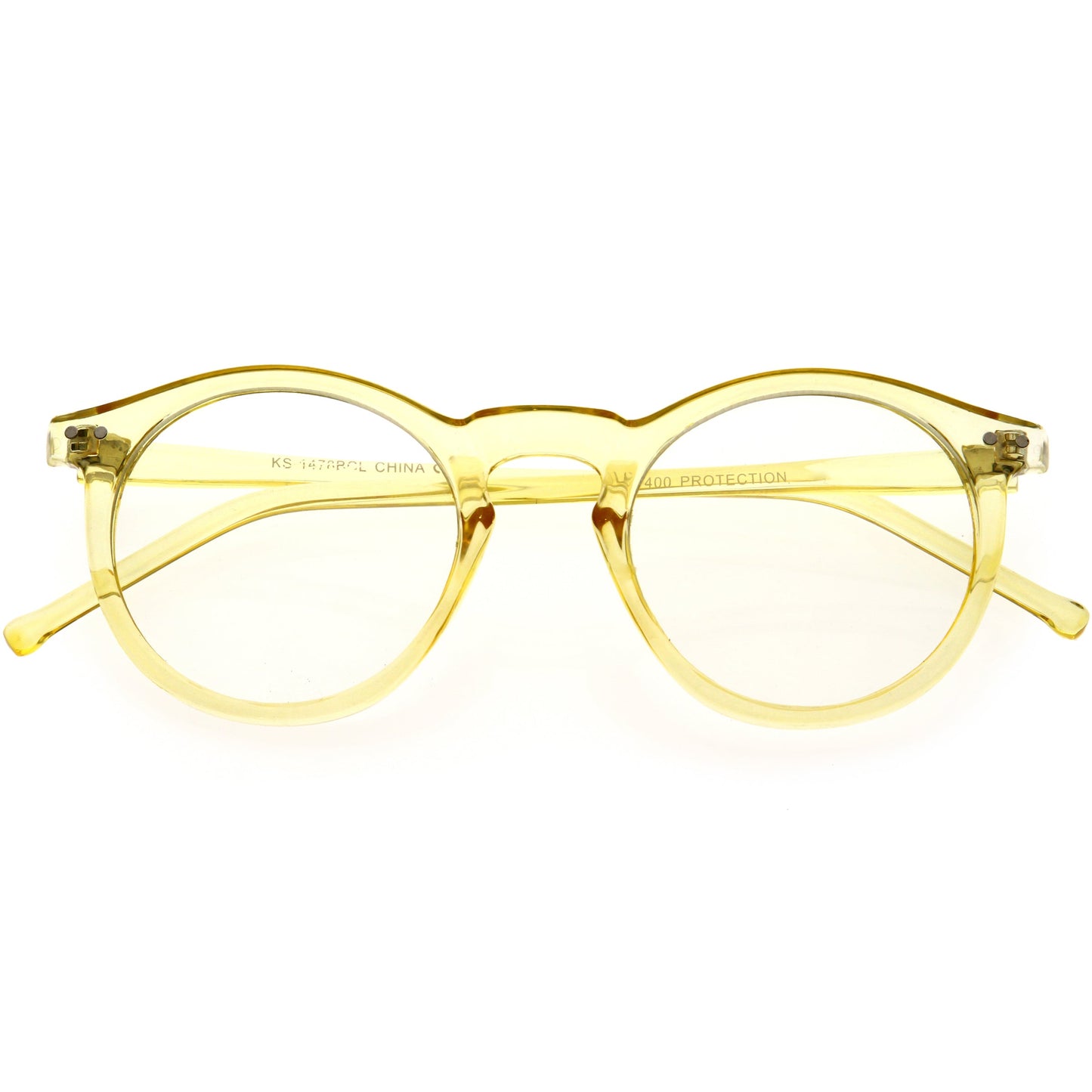 Retro P3 Shaped Blue Light Blocking Clear Round Glasses D280