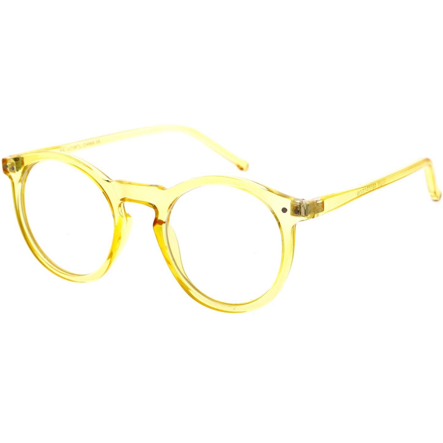 Retro P3 Shaped Blue Light Blocking Clear Round Glasses D280