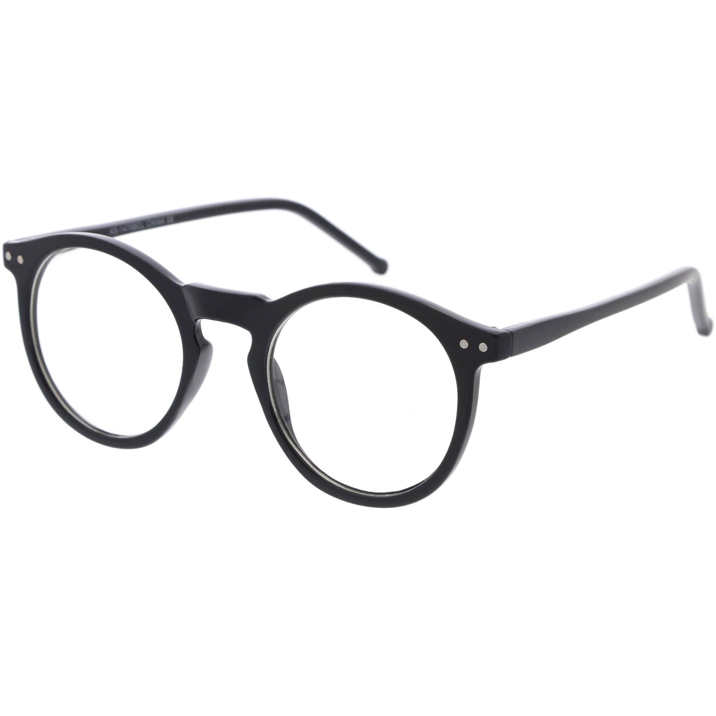 Retro P3 Shaped Blue Light Blocking Clear Round Glasses D280