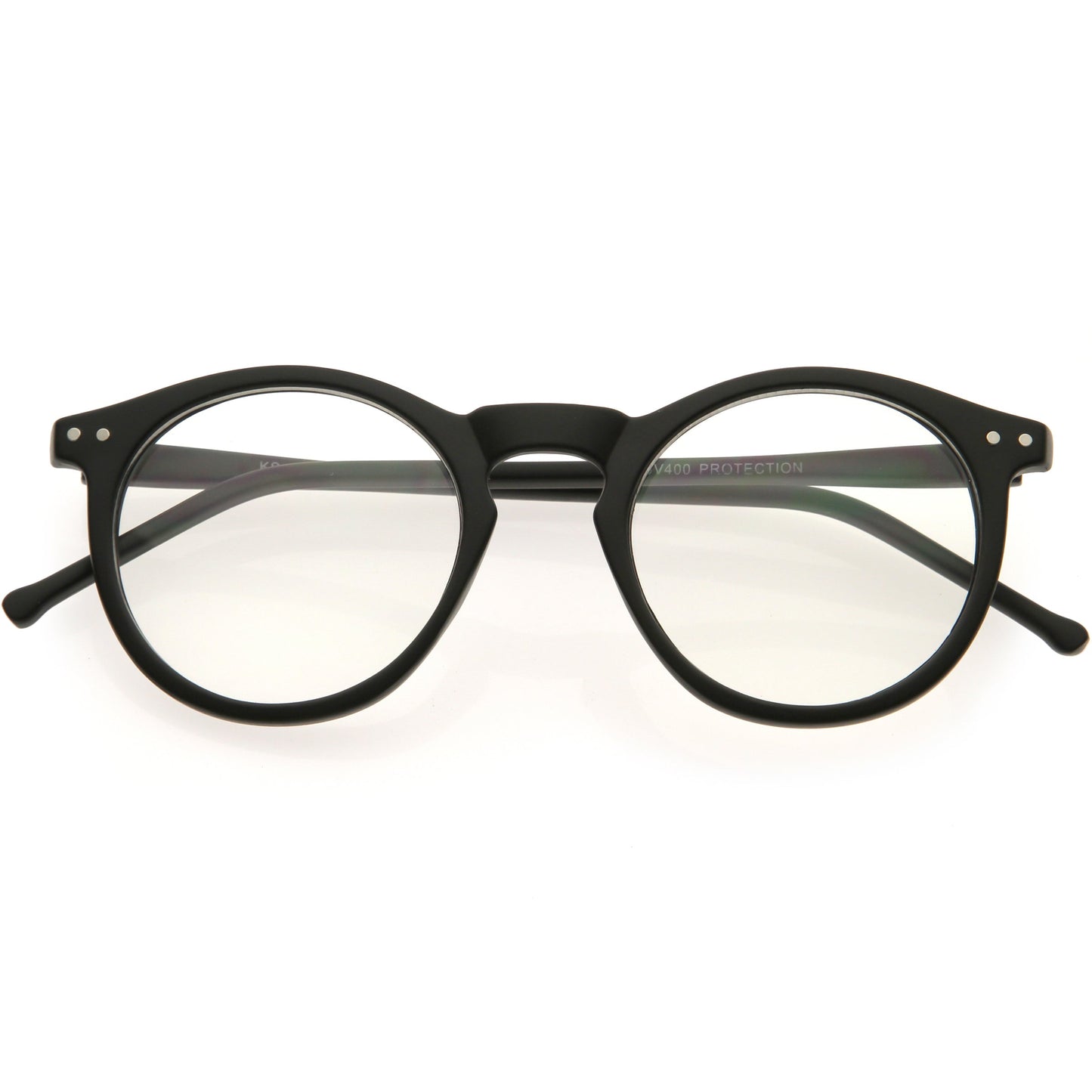 Retro P3 Shaped Blue Light Blocking Clear Round Glasses D280