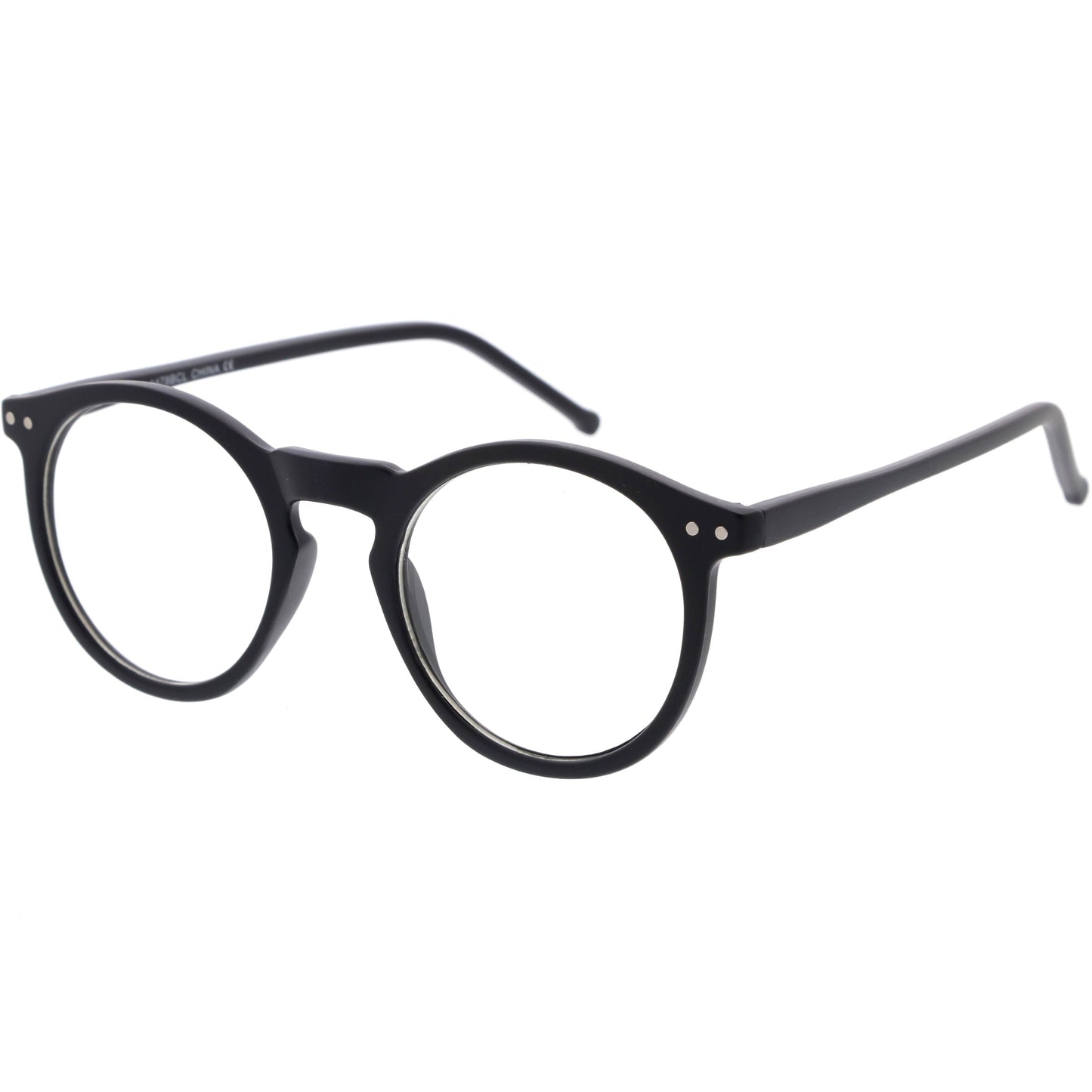 Retro P3 Shaped Blue Light Blocking Clear Round Glasses D280