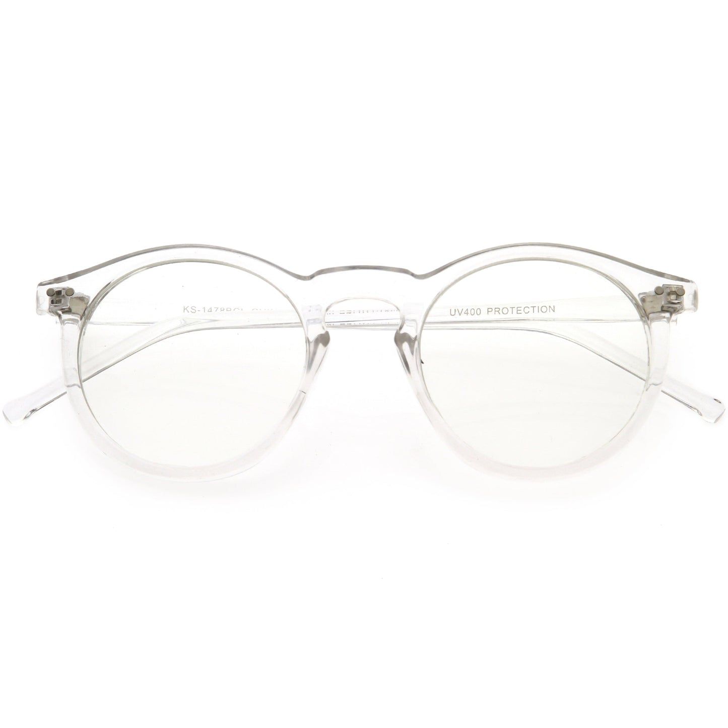 Retro P3 Shaped Blue Light Blocking Clear Round Glasses D280