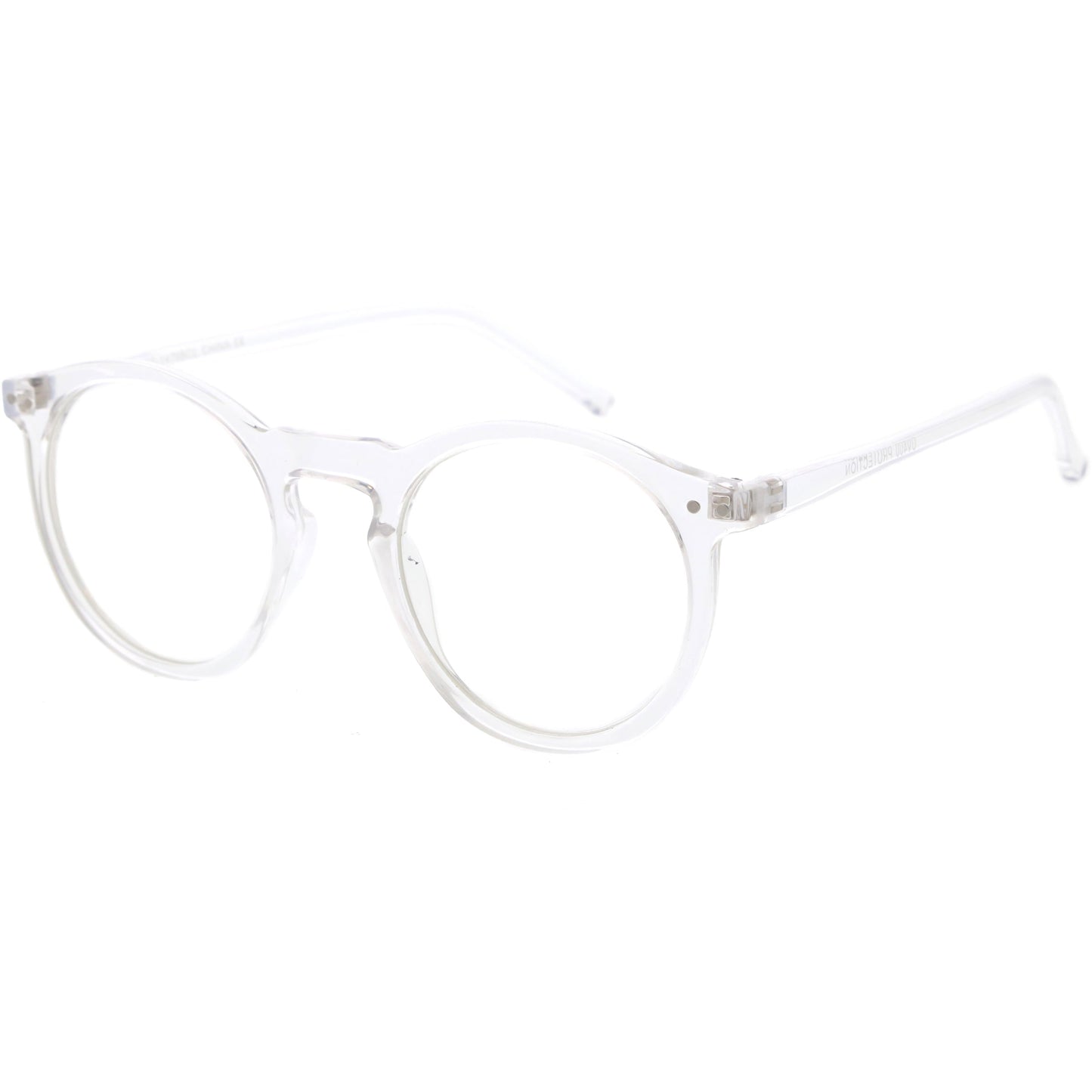 Retro P3 Shaped Blue Light Blocking Clear Round Glasses D280